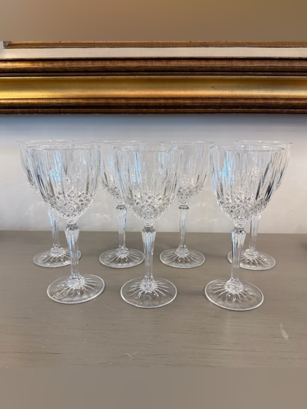 Vintage Set Of 7 Cristal D'Arques Durand Longchamp Crystal Wine Glasses 6oz